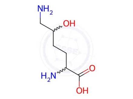 Chemical structure of (2S,5R)-2,6-Diamino-5-hydroxyhexanoic acid dihydrochloride hydrate