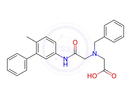Chemical structure of Glycine, N-benzyl-N-(6-methyl-1,1'-biphenyl-3-ylcarbamoylmethyl)-