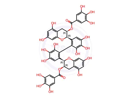 Chemical structure of Catechin Impurity 18 (Theasinensin A)