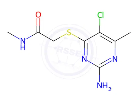 Chemical structure of 2-[(2-AMINO-5-CHLORO-6-METHYL-4-PYRIMIDINYL)SULFANYL]-N-METHYLACETAMIDE