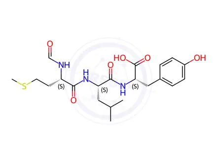Chemical structure of FOR-MET-LEU-TYR-OH DCHA