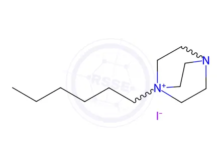 Chemical structure of 1-Hexyl-1,4-diazabicyclo[2.2.2]octan-1-ium Iodide