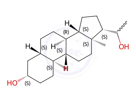 Chemical structure of (3S,5S,8R,9S,10S,13S,14S,17S)-17-(1-hydroxyethyl)-10,13-dimethylhexadecahydro-1H-cyclopenta[a]phenanthren-3-ol