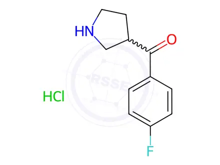 Chemical structure of (4-fluorophenyl)(pyrrolidin-3-yl)methanone hydrochloride