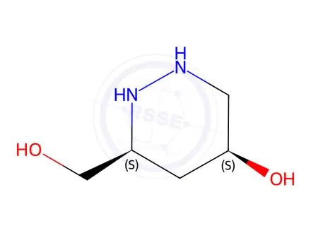 Chemical structure of (4S,6S)-6-(Hydroxymethyl)hexahydropyridazin-4-ol