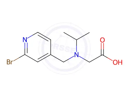 Chemical structure of 2-(((2-Bromopyridin-4-yl)methyl)(isopropyl)amino)acetic acid