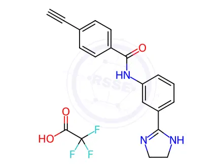 Chemical structure of N-(3-(4,5-Dihydro-1H-imidazol-2-yl)phenyl)-4-ethynylbenzamide 2,2,2-trifluoroacetate