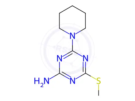 Chemical structure of 4-(Methylthio)-6-(piperidin-1-yl)-1,3,5-triazin-2-amine