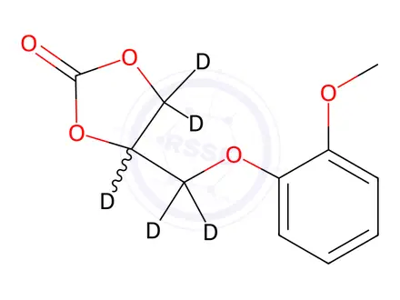 Chemical structure of rac Guaifenesin-d5 Cyclic Carbonate
