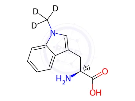 Chemical structure of 1-Methyl-[D3]-L-tryptophan