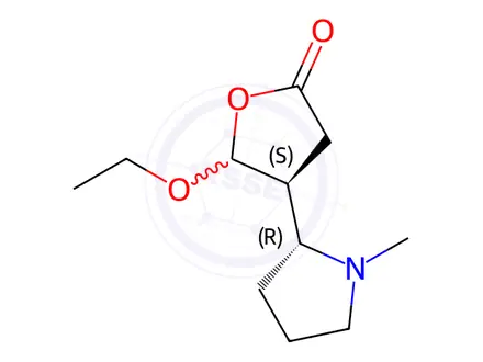Chemical structure of (4S)-5-Ethoxy-4-((R)-1-methylpyrrolidin-2-yl)dihydrofuran-2(3H)-one
