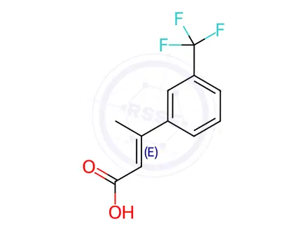Chemical structure of Cinnamic acid, β-methyl-m-(trifluoromethyl)-, (E)-