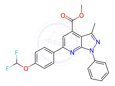 Chemical structure of Methyl 6-(4-(difluoromethoxy)phenyl)-3-methyl-1-phenyl-1H-pyrazolo[3,4-b]pyridine-4-carboxylate