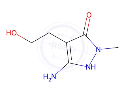 Chemical structure of 1H-Pyrazole-4-ethanol, 3-amino-5-hydroxy-1-methyl-