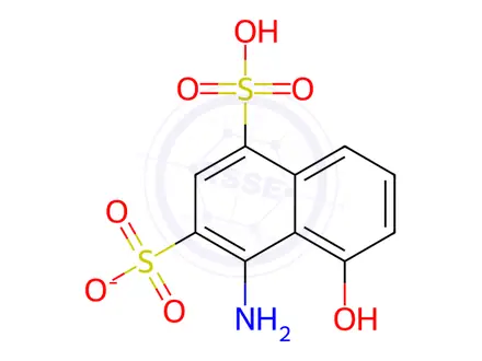 Chemical structure of 8-Amino-1-naphthol-5,7-disulfonic Acid Monosodium Salt