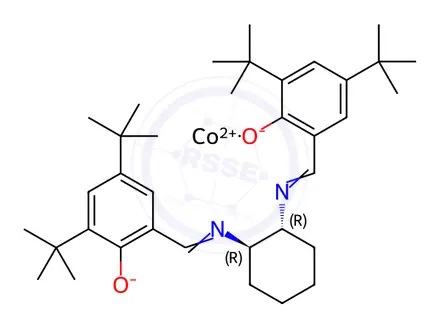 Chemical structure of (R,R)-N,N′-Bis(3,5-di-tert-butylsalicylidene)-1,2-cyclohexanediaminatocobalt(II)