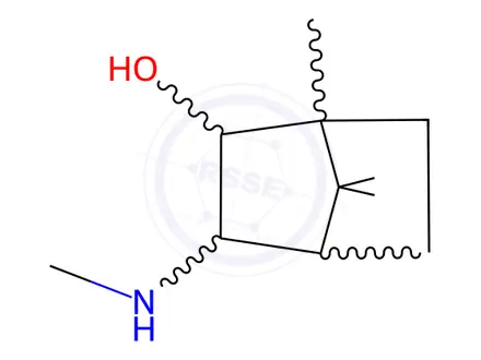 Chemical structure of 1,7,7-trimethyl-3-methylamino-norbornan-2-ol