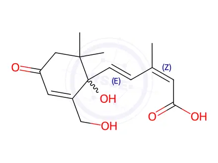 Chemical structure of Abscisic Acid Impurity 2 (7-Hydroxy Abscisc Acid)