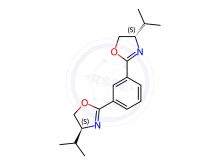 Chemical structure of Oxazole, 2,2'-(1,3-phenylene)bis[4,5-dihydro-4-(1-methylethyl)-, (4S,4'S)-