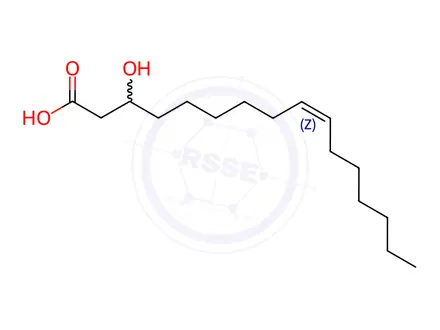 Chemical structure of rac-(9Z)-3-Hydroxy-9-hexadecenoic Acid