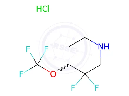 Chemical structure of Piperidine, 3,3-difluoro-4-(trifluoromethoxy)-,hydrochloride