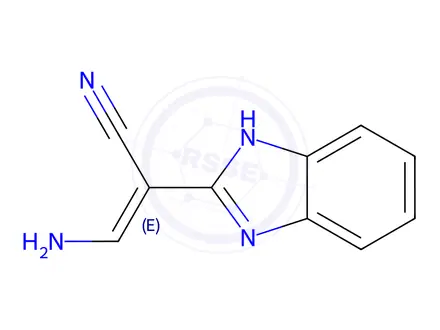 Chemical structure of 1H-Benzimidazole-2-acetonitrile,alpha-(aminomethylene)-,(alphaE)-(9CI)