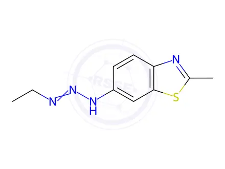 Chemical structure of Benzothiazole, 6-(3-ethyl-2-triazeno)-2-methyl-(8CI)