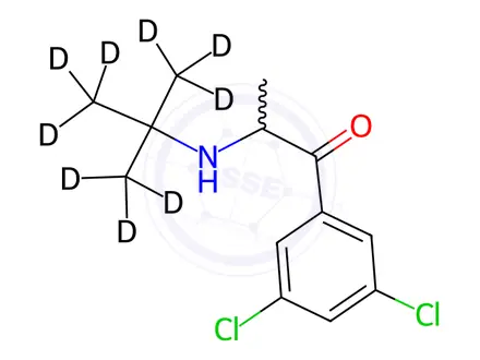 Chemical structure of 5-Chloro Bupropion-d9 Fumarate