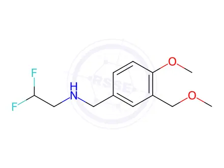 Chemical structure of (2,2-Difluoroethyl)({[4-methoxy-3-(methoxymethyl)phenyl]methyl})amine