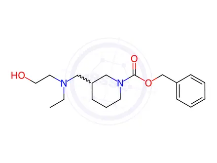Chemical structure of Benzyl 3-((ethyl(2-hydroxyethyl)amino)methyl)piperidine-1-carboxylate