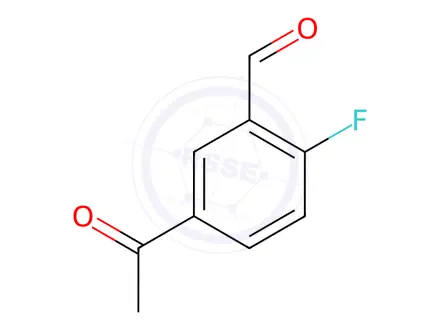 Chemical structure of Benzaldehyde, 5-acetyl-2-fluoro-(9CI)