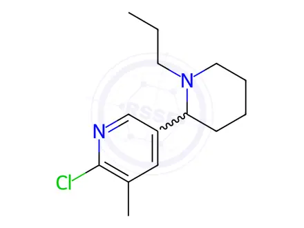 Chemical structure of 2-Chloro-3-methyl-5-(1-propylpiperidin-2-yl)pyridine