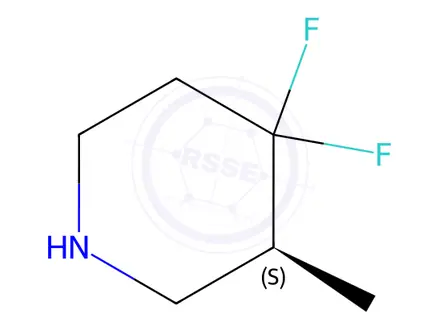 Chemical structure of Piperidine, 4,4-difluoro-3-methyl-, (3S)-
