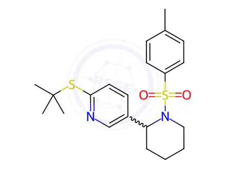 Chemical structure of 2-(tert-Butylthio)-5-(1-tosylpiperidin-2-yl)pyridine