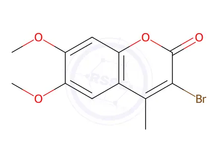 Chemical structure of 3-Bromo-6,7-diemethoxy-4-methylcoumarin