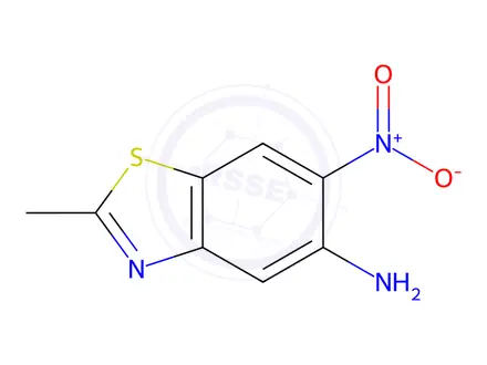 Chemical structure of Benzothiazole, 5-amino-2-methyl-6-nitro-(6CI)