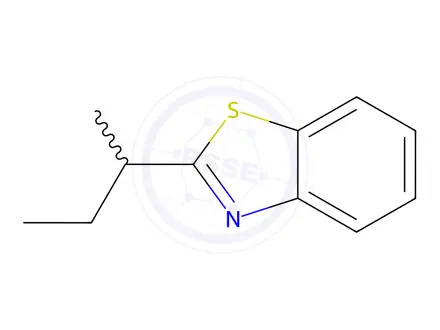 Chemical structure of Benzothiazole, 2-(1-methylpropyl)-(9CI)