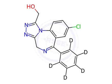 Chemical structure of 1-Hydroxy Alprazolam-d5