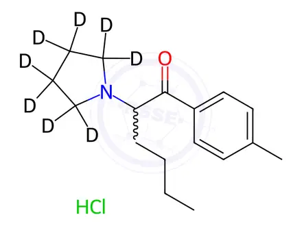 Chemical structure of 4'-Methyl-α-pyrrolidinohexanophenone-d8 Hydrochloride
