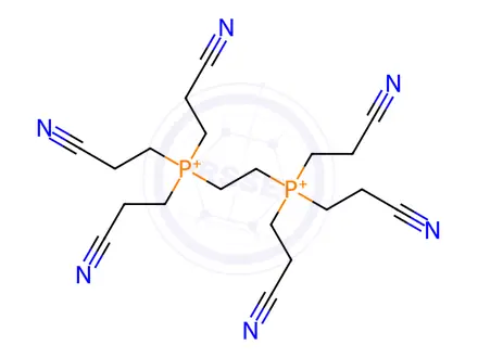 Chemical structure of ethylenebis[tris(2-cyanoethyl)phosphonium] dibromide