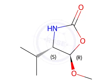 Chemical structure of (4S,5R)-4-Isopropyl-5-methoxyoxazolidin-2-one