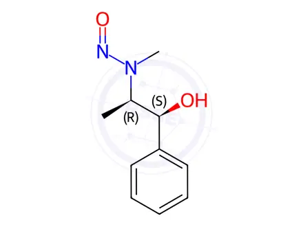 Chemical structure of Ephedrine Hydrochloride Impurity 17 (N-Nitroso ent-Ephedrine)
