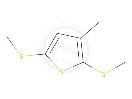 Chemical structure of Thiophene, 3-methyl-2,5-bis(methylthio)-