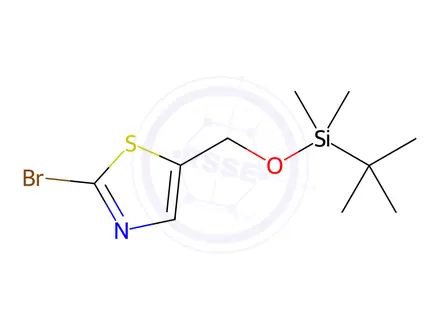 Chemical structure of Thiazole, 2-bromo-5-[[[(1,1-dimethylethyl)dimethylsilyl]oxy]methyl]-