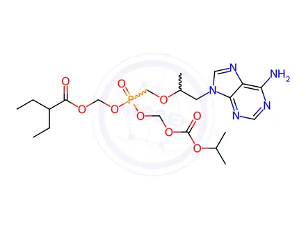 Chemical structure of Diethylamino carboxymethyl Poc tenofovir(Base) (USP RC J)
