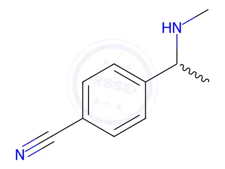 Chemical structure of Benzonitrile, 4-[1-(methylamino)ethyl]-