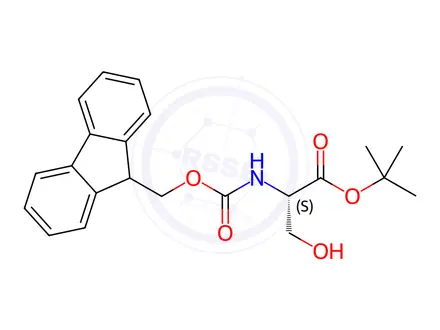 Chemical structure of tert-Butyl (((9H-fluoren-9-yl)methoxy)carbonyl)-L-serinate