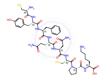 Chemical structure of [Lys8] Vasopressin Desglycinamide