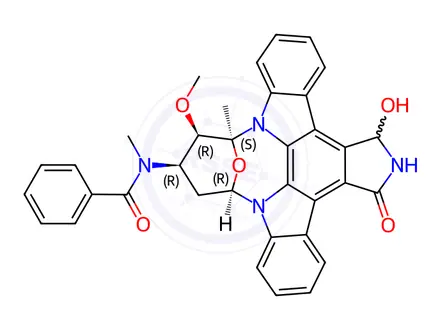 Chemical structure of Midostaurin Impurity 1 (3-Hydroxy Midostaurin)