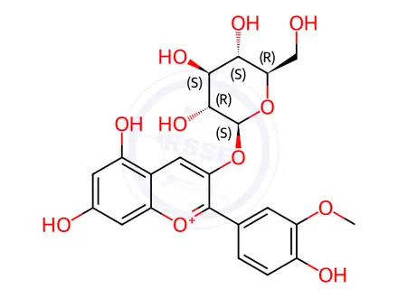 Chemical structure of Peonidin 3-O-β-D-glucoside